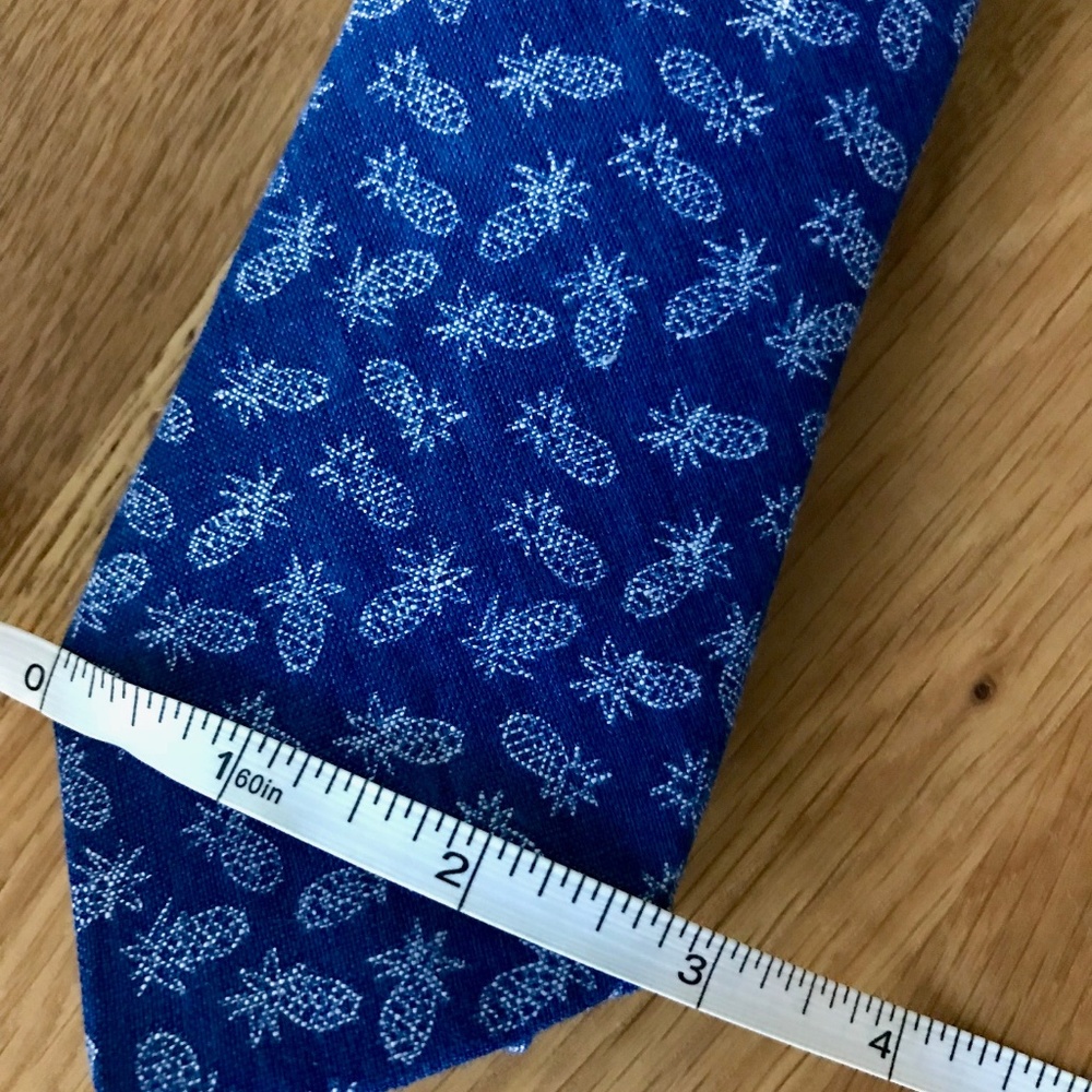 Thomas Mason 7cm Pineapple Tie, Blue/White Linen